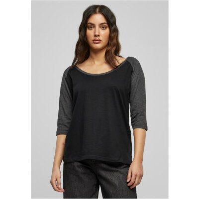 Urban Classics - TB733 - Ladies 3/4 Contrast Raglan Tee - black / charcoal L