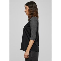 Urban Classics - TB733 - Ladies 3/4 Contrast Raglan Tee - black / charcoal L