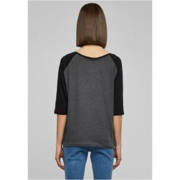 Urban Classics - TB733 - Ladies 3/4 Contrast Raglan Tee - charcoal / black  M