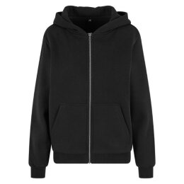 Build Your Brand - Ladies Fluffy  Zip Hoody (BY290) - black
