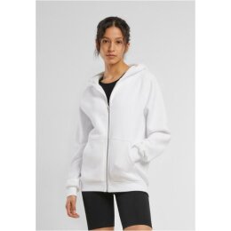 Build Your Brand - Ladies Fluffy  Zip Hoody (BY290) - white