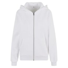 Build Your Brand - Ladies Fluffy  Zip Hoody (BY290) - white