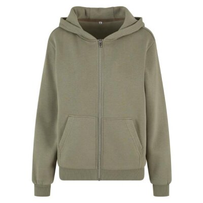 Build Your Brand - Ladies Fluffy  Zip Hoody (BY290) - pale olive