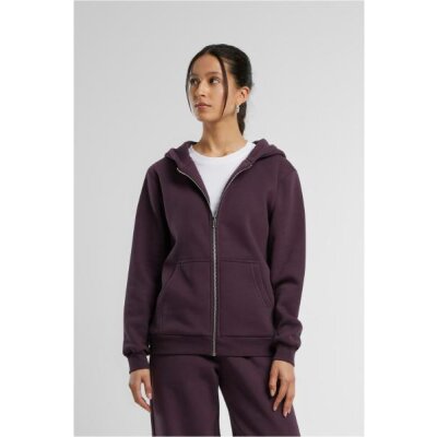 Build Your Brand - Ladies Fluffy  Zip Hoody (BY290) - plum purple  L