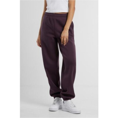 Build Your Brand - Ladies Fluffy Sweatpants (BY291) - plum purple
