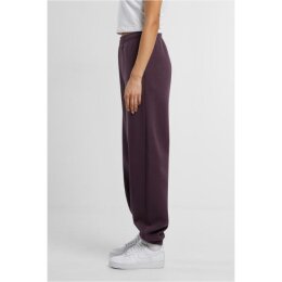 Build Your Brand - Ladies Fluffy Sweatpants (BY291) - plum purple  M