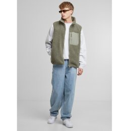 Urban Classics - TB6723- Sherpa Vest - palegreen
