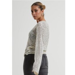 Urban Classics - TB6997 - Ladies Sequins Longsleeve - whitesand 5XL