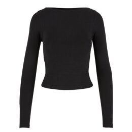 Urban Classics - TB7088 - Ladies Ruffled Super Slim Longsleeve - black