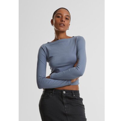 Urban Classics - TB7088 - Ladies Ruffled Super Slim Longsleeve - cloudsky XS