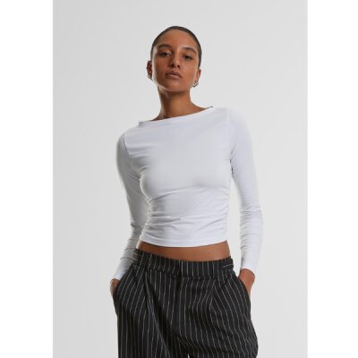 Urban Classics - TB7088 - Ladies Ruffled Super Slim Longsleeve - white