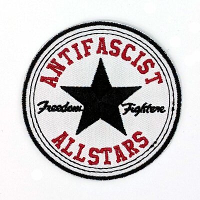 Antifascist  Allstars  - black - gestickter Patch (Aufnäher)