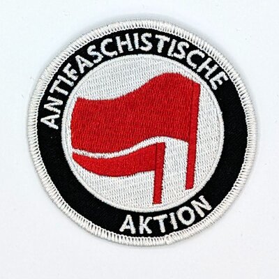 Antifaschistische Aktion - rot / rot - gestickter Patch (Aufnäher)