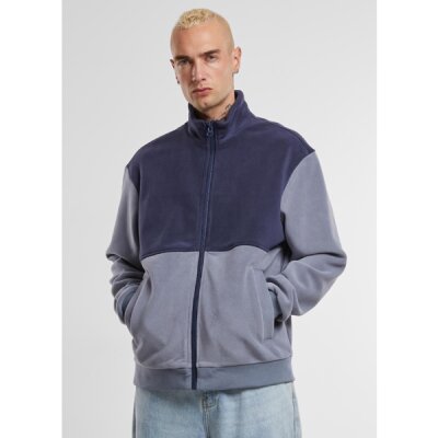 Urban Classics - TB7016 - Colour Block Polar Fleece Jacket - navy/cloudsky