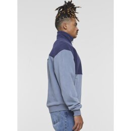 Urban Classics - TB7016 - Colour Block Polar Fleece Jacket - navy/cloudsky