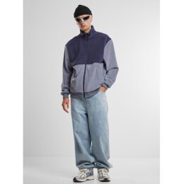 Urban Classics - TB7016 - Colour Block Polar Fleece Jacket - navy/cloudsky