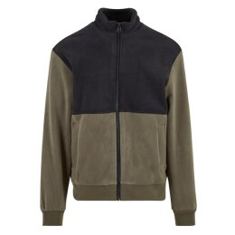 Urban Classics - TB7016 - Colour Block Polar Fleece Jacket - black/olive