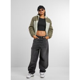 Urban Classics - TB7071 - Ladies Sherpa Crinkle Nylon Mix Jacket - palegreen/stonegreen