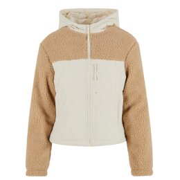 Urban Classics - TB7071 - Ladies Sherpa Crinkle Nylon Mix Jacket - unionbeige/whitesand