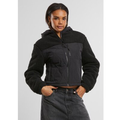 Urban Classics - TB7071 - Ladies Sherpa Crinkle Nylon Mix Jacket - black/black