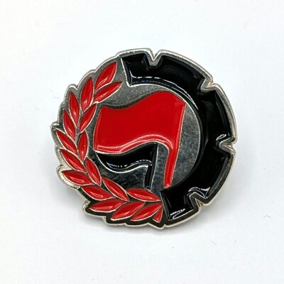 Antifa - Logo 2 - rot / schwarz - Pin