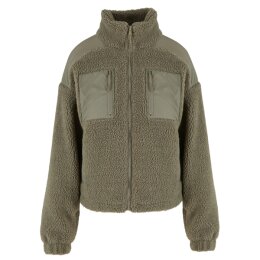 Urban Classics - TB6068 - Ladies Sherpa Mix Jacket - palegreen S
