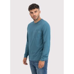 Vintage Industries - 3547 Grant pocket T-shirt long sleeve - ocean blue