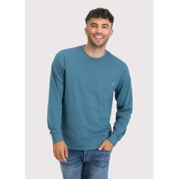 Vintage Industries - 3547 Grant pocket T-shirt long sleeve - ocean blue S