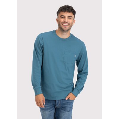 Vintage Industries - 3547 Grant pocket T-shirt long sleeve - ocean blue M