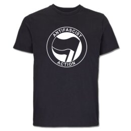 Antifascist Action - Frontprint - black/black - T-Shirt -...