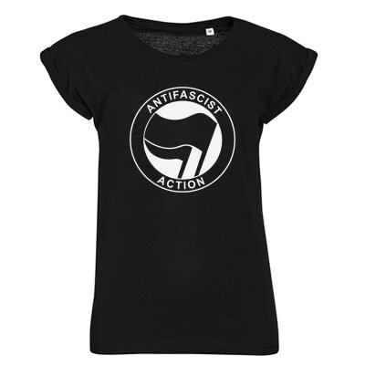 Antifascist Action - Frontprint - black/black - Girl-Shirt - black