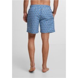 Urban Classics - TB2679 - Pattern Swim Short - blue retro patterns