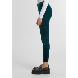 Urban Classics - TB4546 - Ladies High Waist Velvet Leggings - teal S