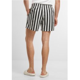 Urban Classics - TB7347 - Striped Seersucker Swim Shorts- black/offwhite