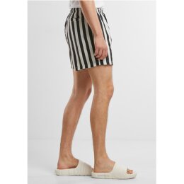 Urban Classics - TB7347 - Striped Seersucker Swim Shorts- black/offwhite