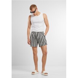 Urban Classics - TB7347 - Striped Seersucker Swim Shorts- black/offwhite