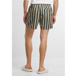Urban Classics - TB7347 - Striped Seersucker Swim Shorts- bottlegreen/unionbeige L