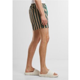 Urban Classics - TB7347 - Striped Seersucker Swim Shorts- bottlegreen/unionbeige L
