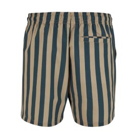 Urban Classics - TB7347 - Striped Seersucker Swim Shorts- bottlegreen/unionbeige L