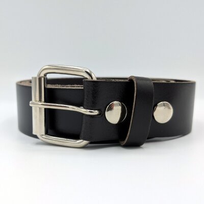 Ledergürtel mit Druckknopf - B666.R - Echtleder - dark brown