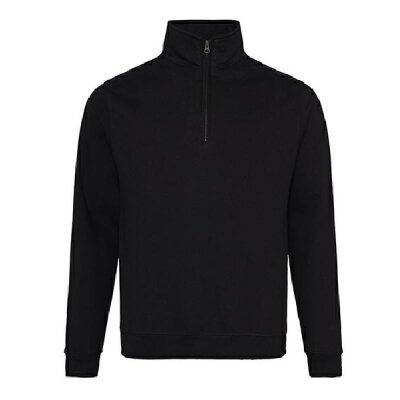 Just Hoods - JH046 - Sophomore 1/4 Zip Sweat - Deep Black