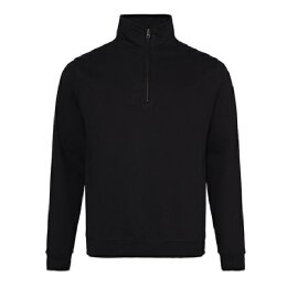 Just Hoods - JH046 - Sophomore 1/4 Zip Sweat - Deep Black