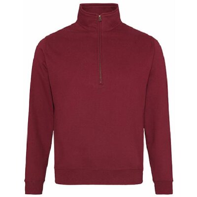 Just Hoods - JH046 - Sophomore 1/4 Zip Sweat - Burgundy