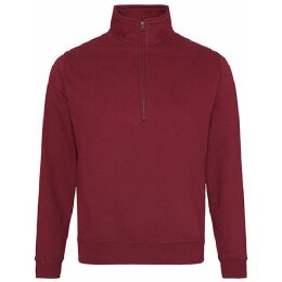 Just Hoods - JH046 - Sophomore 1/4 Zip Sweat - Burgundy