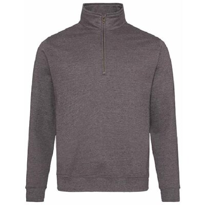 Just Hoods - JH046 - Sophomore 1/4 Zip Sweat - Charcoal (Heather)