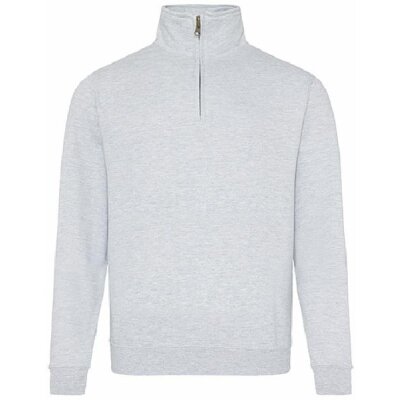 Just Hoods - JH046 - Sophomore 1/4 Zip Sweat - Heather Grey