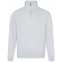 Just Hoods - JH046 - Sophomore 1/4 Zip Sweat - Heather Grey