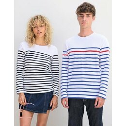 SOLS - 03099 - Men´s Long Sleeve Striped T-Shirt Matelot - french navy / white XL