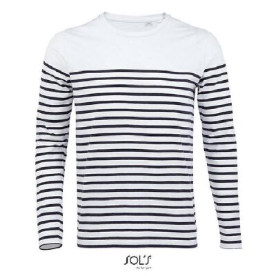 SOLS - 03099 - Men´s Long Sleeve Striped T-Shirt Matelot - white / navy