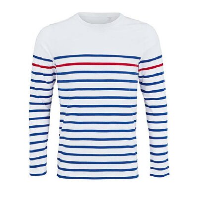 SOLS - 03099 - Men´s Long Sleeve Striped T-Shirt Matelot - white / royal blue / red